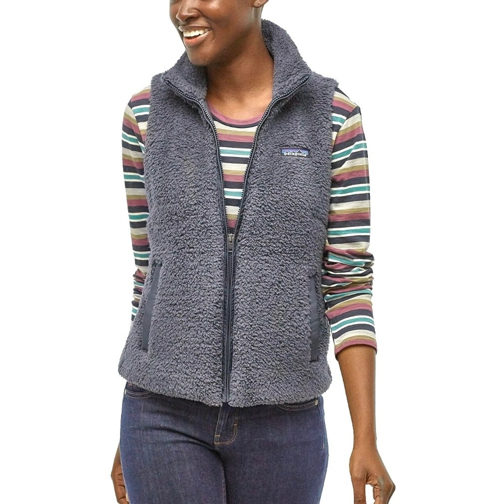 Patagonia Los Gatos fuzzy zip up Vest Size S gray warm fleece